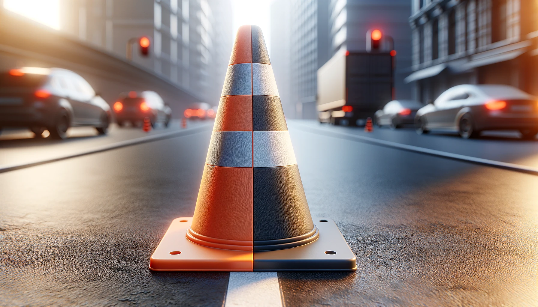 Cone de Sinalizacao 75 cm Flexivel e Rigido